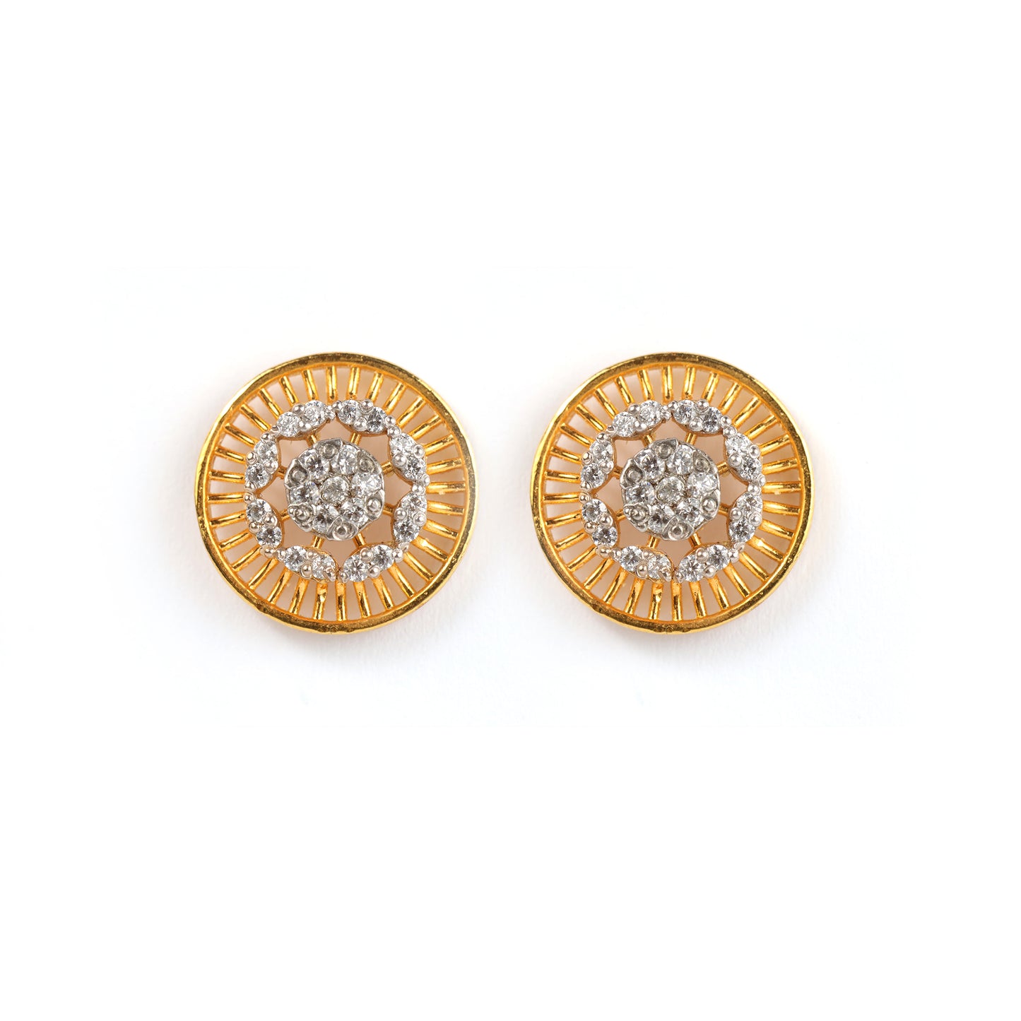 Golden Sunburst Crystal Studs