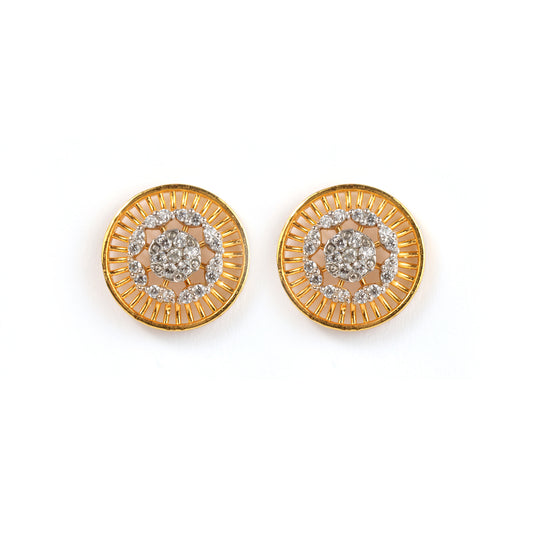 Golden Sunburst Crystal Studs