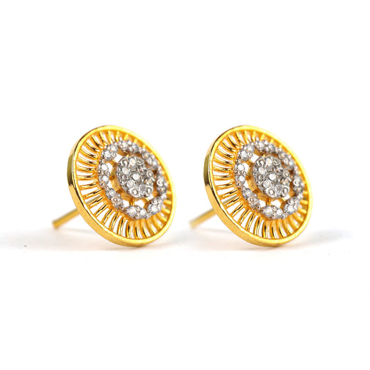 Golden Sunburst Crystal Studs